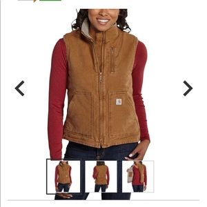 Sandstone Mock-Neck Vest Sherpa-Lined