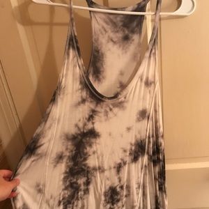 Gray and white tie dye tank top