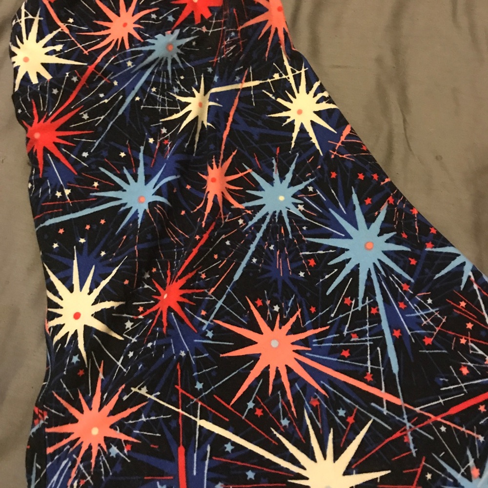 Lularoe Tc fireworks Fourth of July leggings