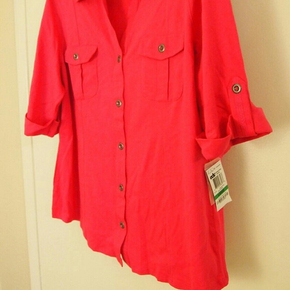 🆕 Women's Pink Button down Shirt Top Style & Co - Picture 5 of 5