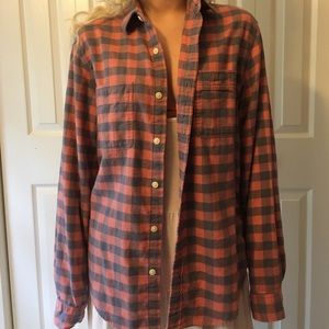 Blue and Faded Pink Flannel