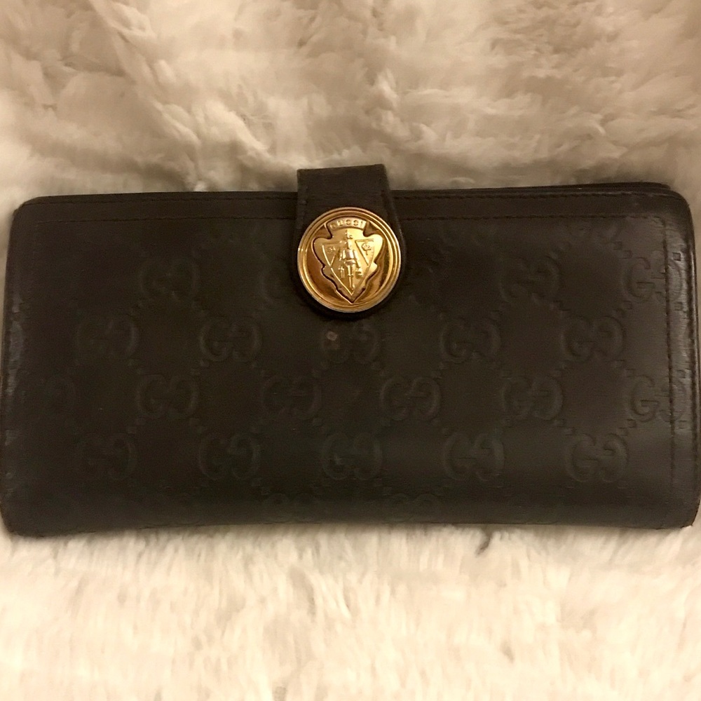 Vintage Gucci Brown Leather Wallet
