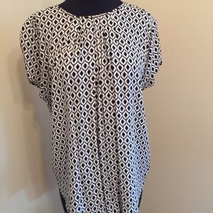 H&M Black and White Print Top