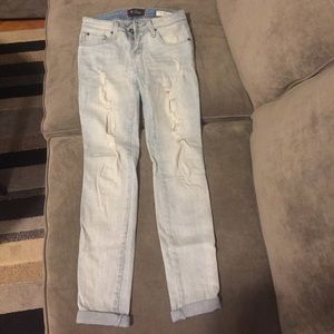 Guess Low Rise Super Skinny Fit Ripped Jeans