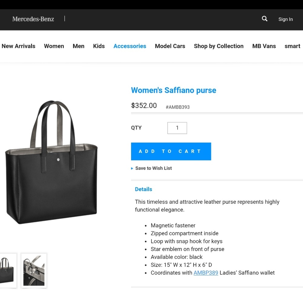 Mercedes-Benz Women's Saffiano purse