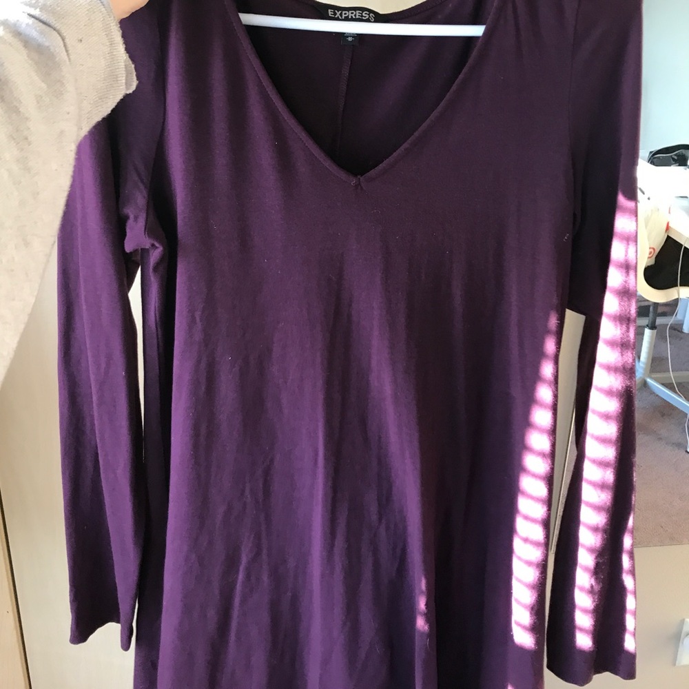 Purple Long Sleeved Dress