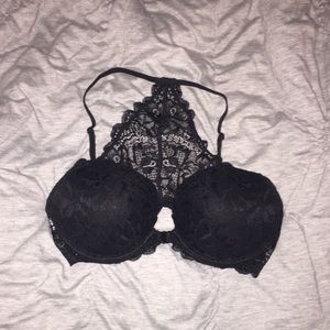 VS PINK black lace push up bra