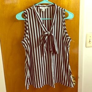 Striped Bow Formal Blouse