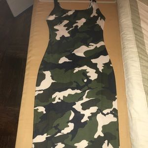 Camo Print Midi Dress