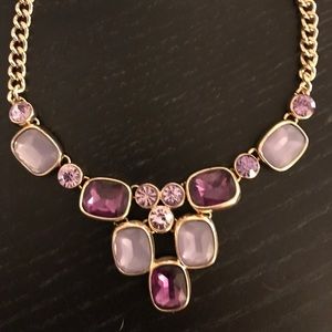Purple and gold statement necklace