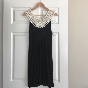 Drapey Black Dress with scoop line detail