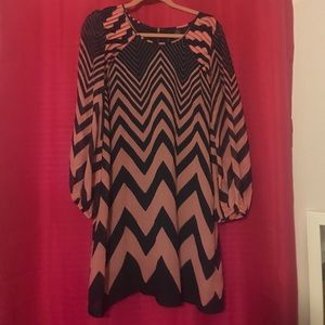 Long sleeve chevron dress