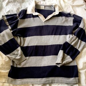 Vintage Collard Striped Long Sleeve