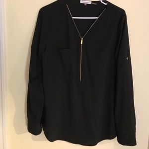 Calvin Klein zip up blouse