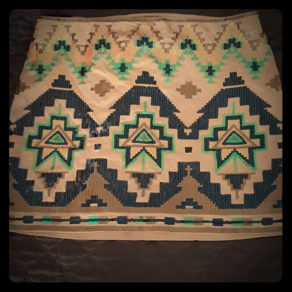 Express sequin mini skirt