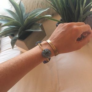 Blue Stone and Gold Bangle