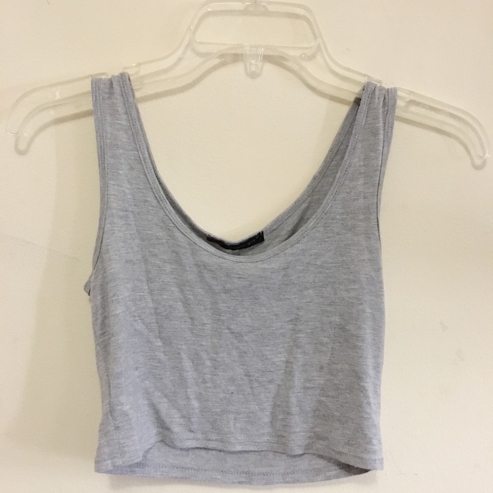 Grey Tank Crop Top