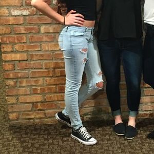 Light Wash Bullhead Skinny Jeans from Pacsun