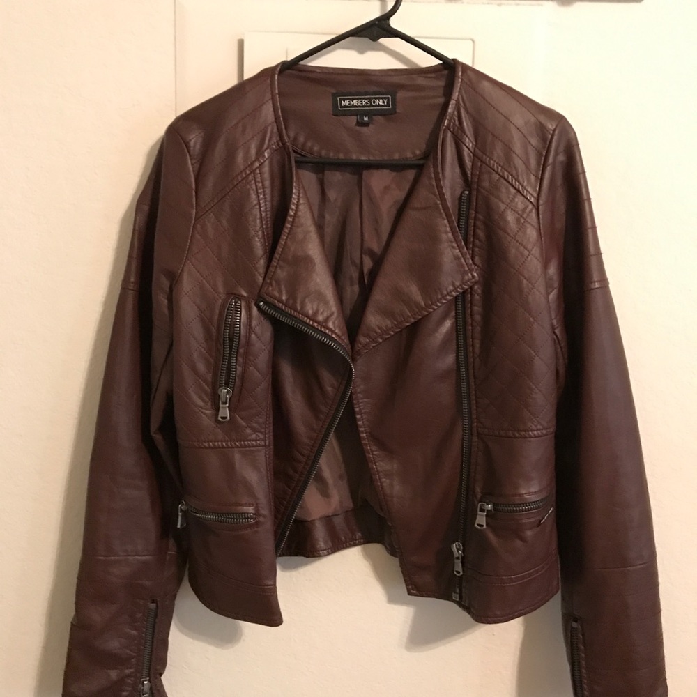 Brown Members Only Leather Jacket