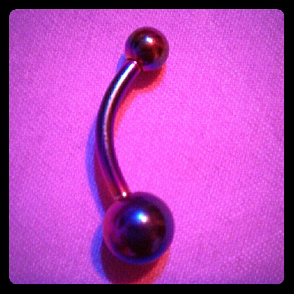Anodized Titanium Belly Button Curved Barbell