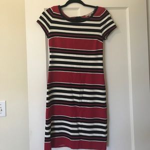 Banana Republic Red Striped Shift Dress