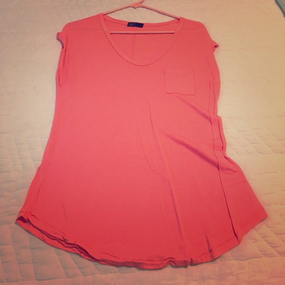 Coral Cap Sleeve Shirt - Worn Once - Gap