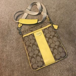 Yellow coach cross body bag