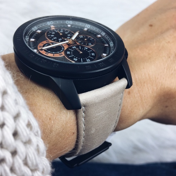 Michael Kors ryker black face tan leather watch - Picture 2 of 7