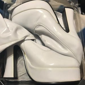 White platform boots
