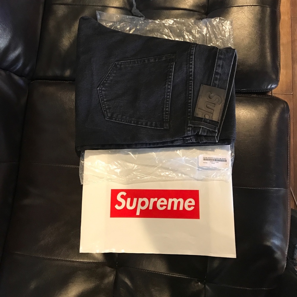 Stone washed black slim jeans