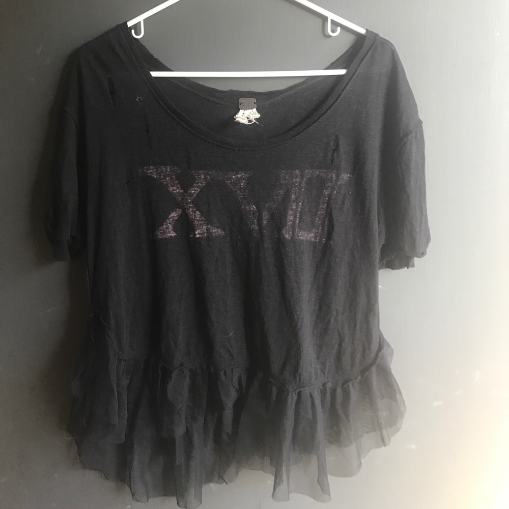 FREE PEOPLE Pretty in Punk Tulle Tee