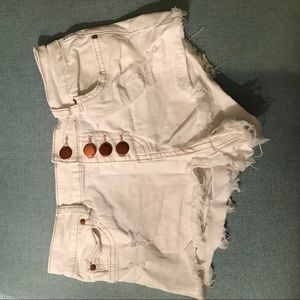 White Billabong cutoff jean shorts