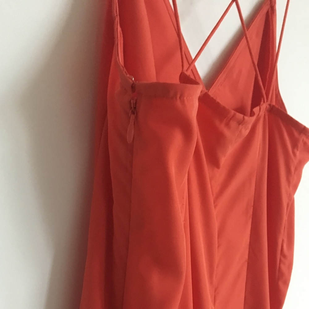Elegant reddish orange long dress - Picture 7 of 8