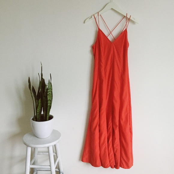 Elegant reddish orange long dress - Picture 6 of 8