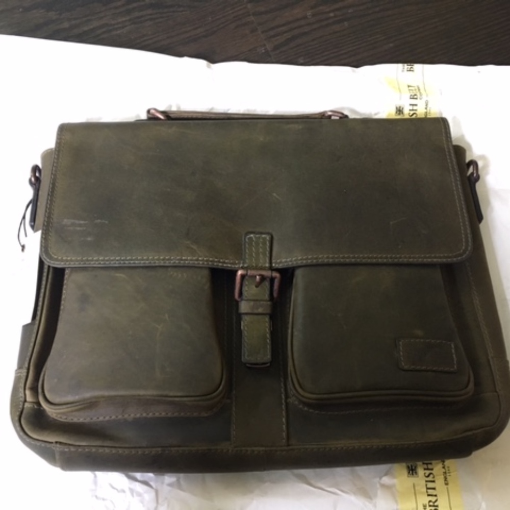 British Belt Company  Leather Satchel Laptop Bag