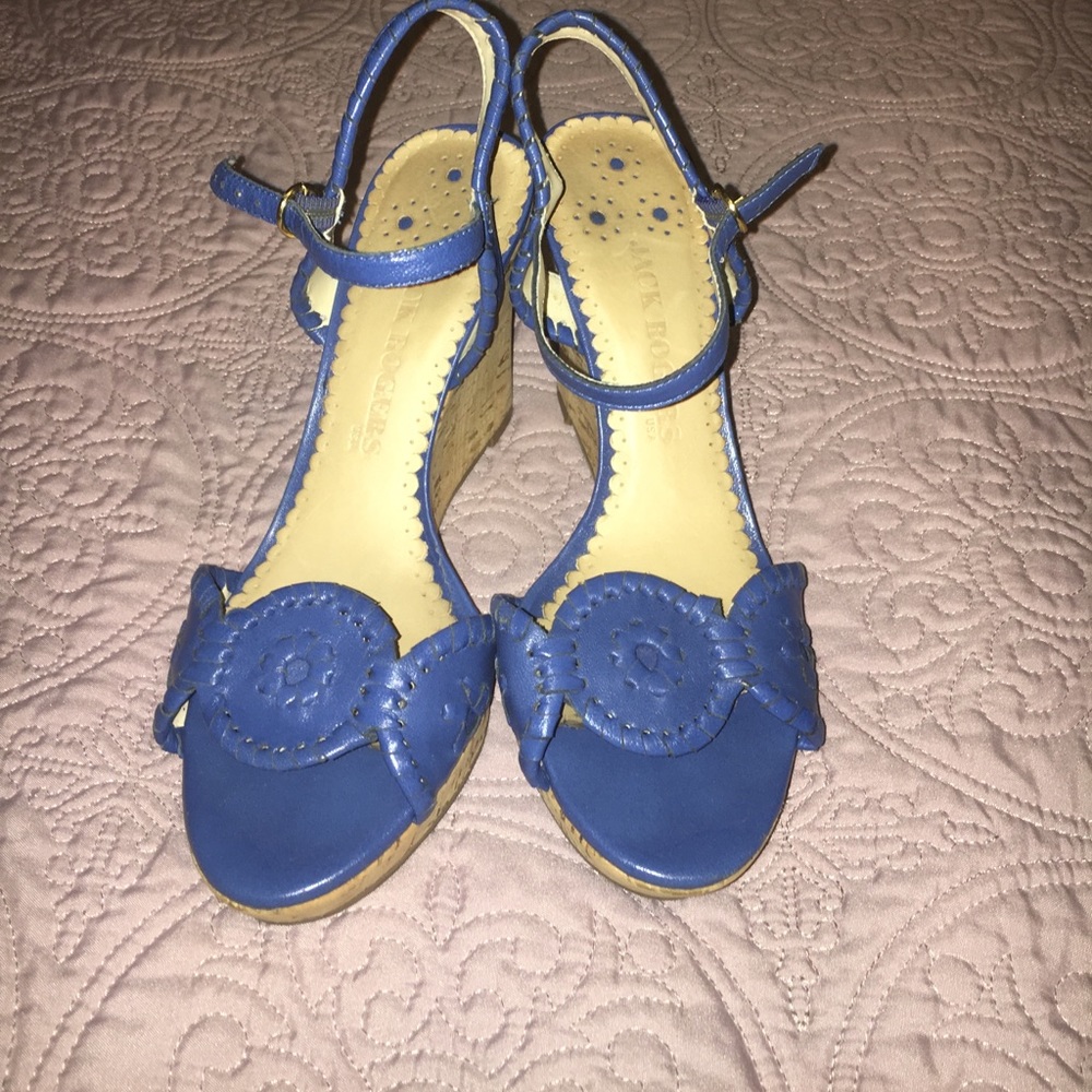 Blue Jack Rogers wedge heel sandals