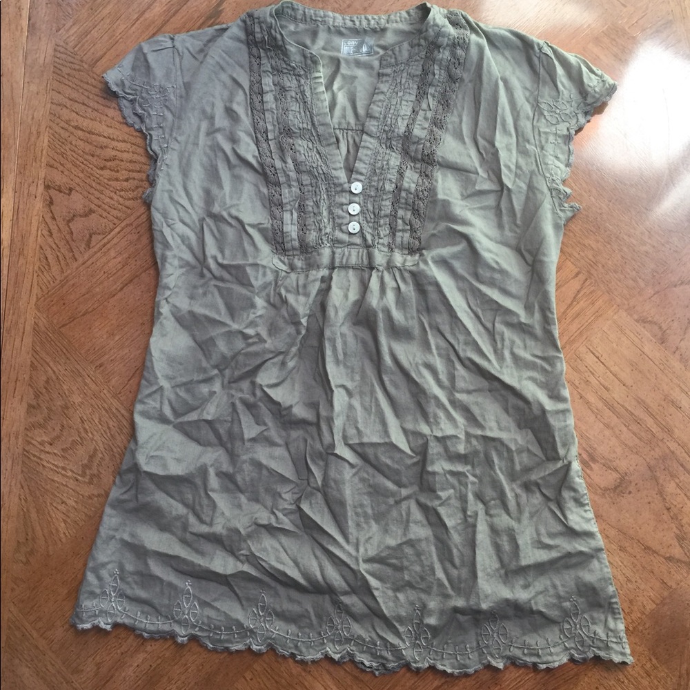 Converse All Star Embellished Grey button top XS