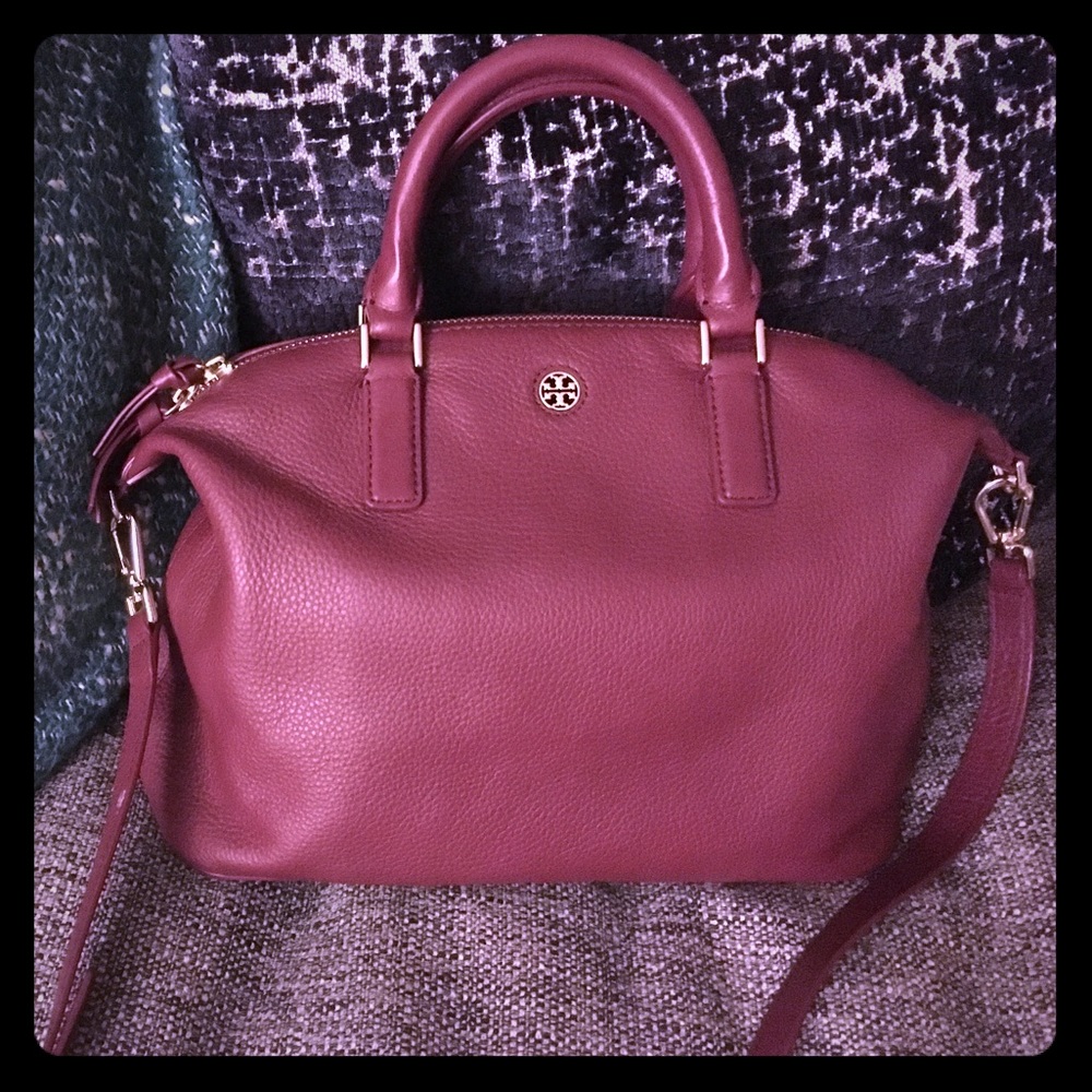 Tory burch burgundy Thea satchel