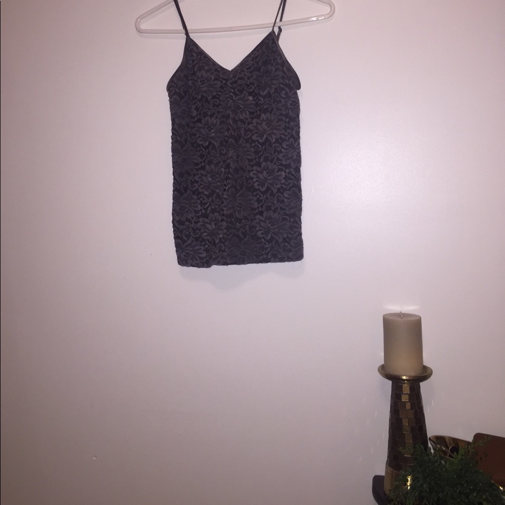 Grey lace tank top