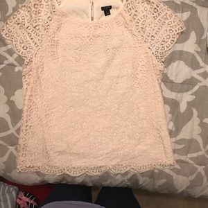 Cream lace short sleeve top Cream lace short sleeve top