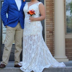 White Prom dress, size 12 worn once