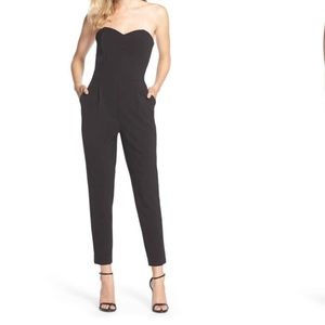 Adelyn Rae Black strapless jumpsuit