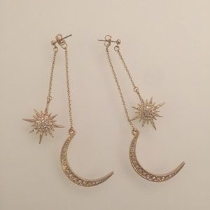 NWOT Moon & Star Drop Earrings NWOT Moon & Star Drop Earrings