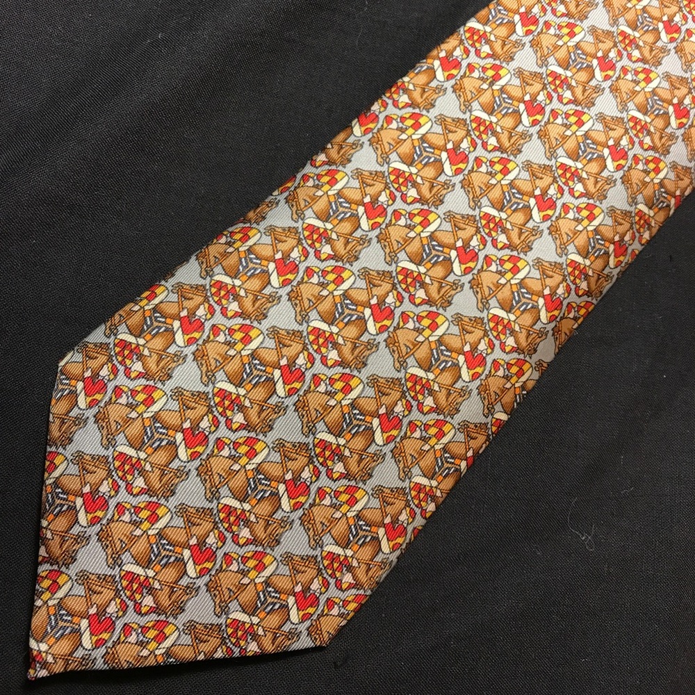 Hermes vintage Necktie Equestrian Jokey Theme