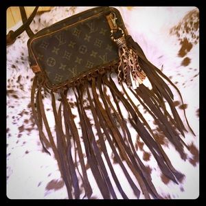 Authentic Upcycled Louis Vuitton Marly with fringe Authentic Upcycled Louis Vuitton Marly with fringe