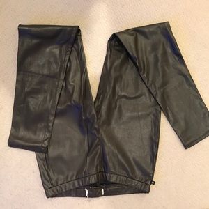 Chocolate brown polyester (pleather) leggings