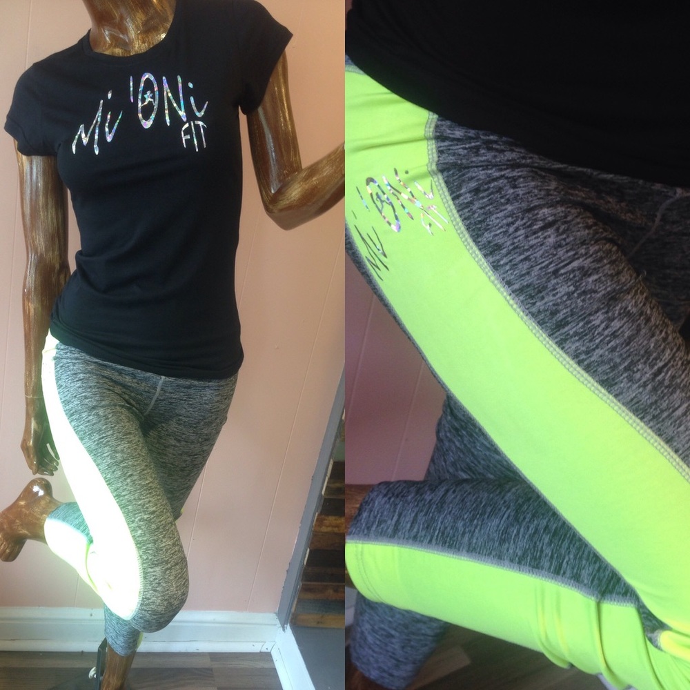 Mi'Oni Fit workout wear tights n tee 2pc bundle