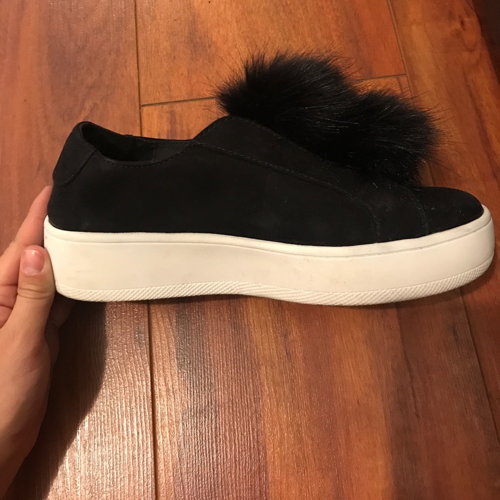 Steve Madden Pom Pom platform slide on sneakers