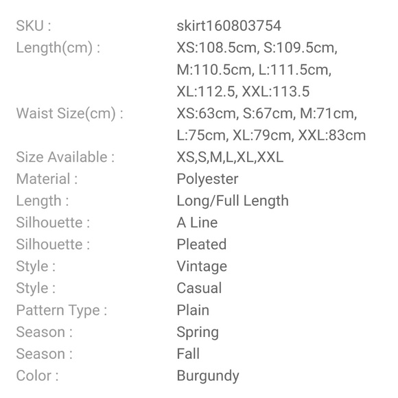 🍁 Last One! 🍁Burgundy Sheen Full length Skirt - Picture 6 of 6