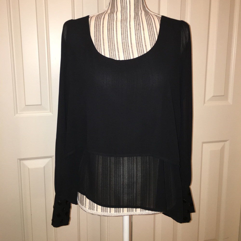 Black flowy cut out back top